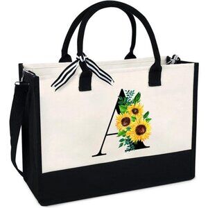 Sunflower Tote with Zipper Pocket A